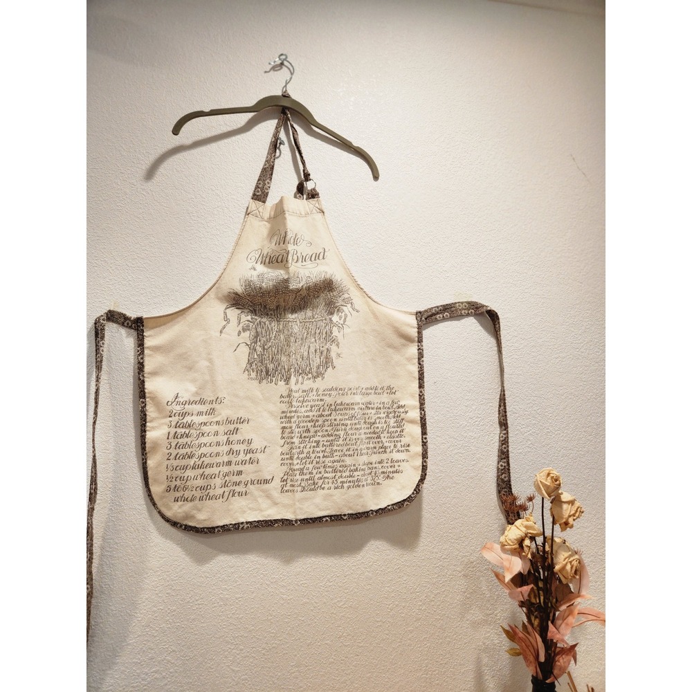 Vintage Kitchen‎ Works Whole Wheat Bread Recipe Apron 100% Cotton USA Made 70g